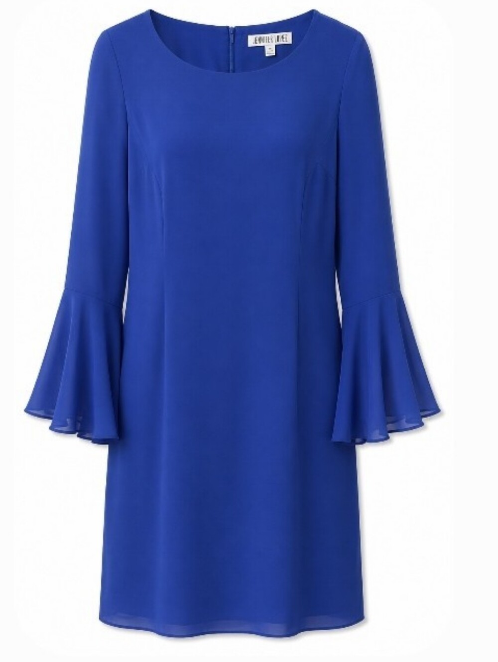 Special Occasion Jennifer Lopez Cobalt Blue Long-Sleeve Bell-Sleeve Shift Dress